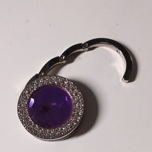 Elegant Purple Crystal Handbag Hanger NWOT